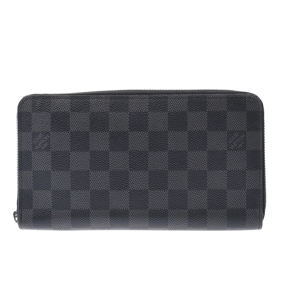 LOUIS VUITTON Graphite Black Zippy Organizer Black Gray Long Wallet